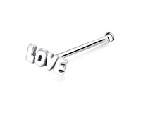 Love Shaped Silver Bone Nose Stud NSKD-325
